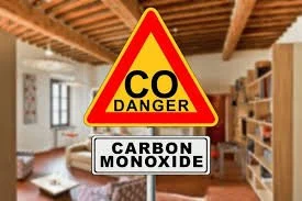 Warning sign indicating danger of carbon monoxide