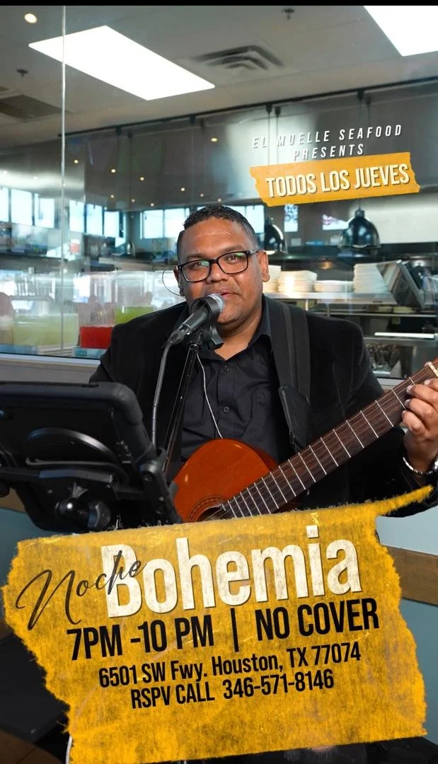 Noche Bohemia live music every Thursday at El Muelle Seafood Southwest in Houston, Texas