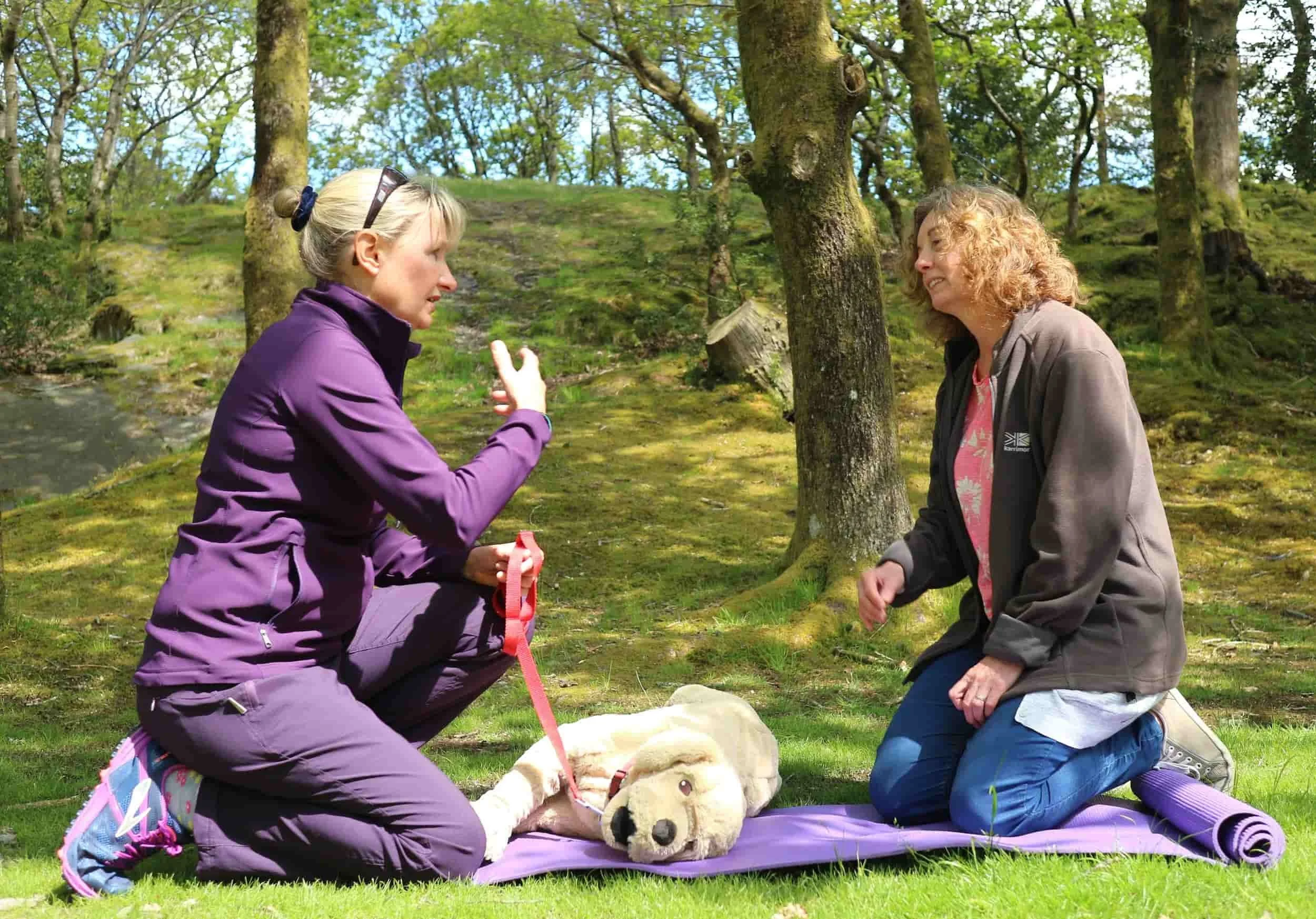 Kath Wills teaching canine dog first aid with Active First Aid