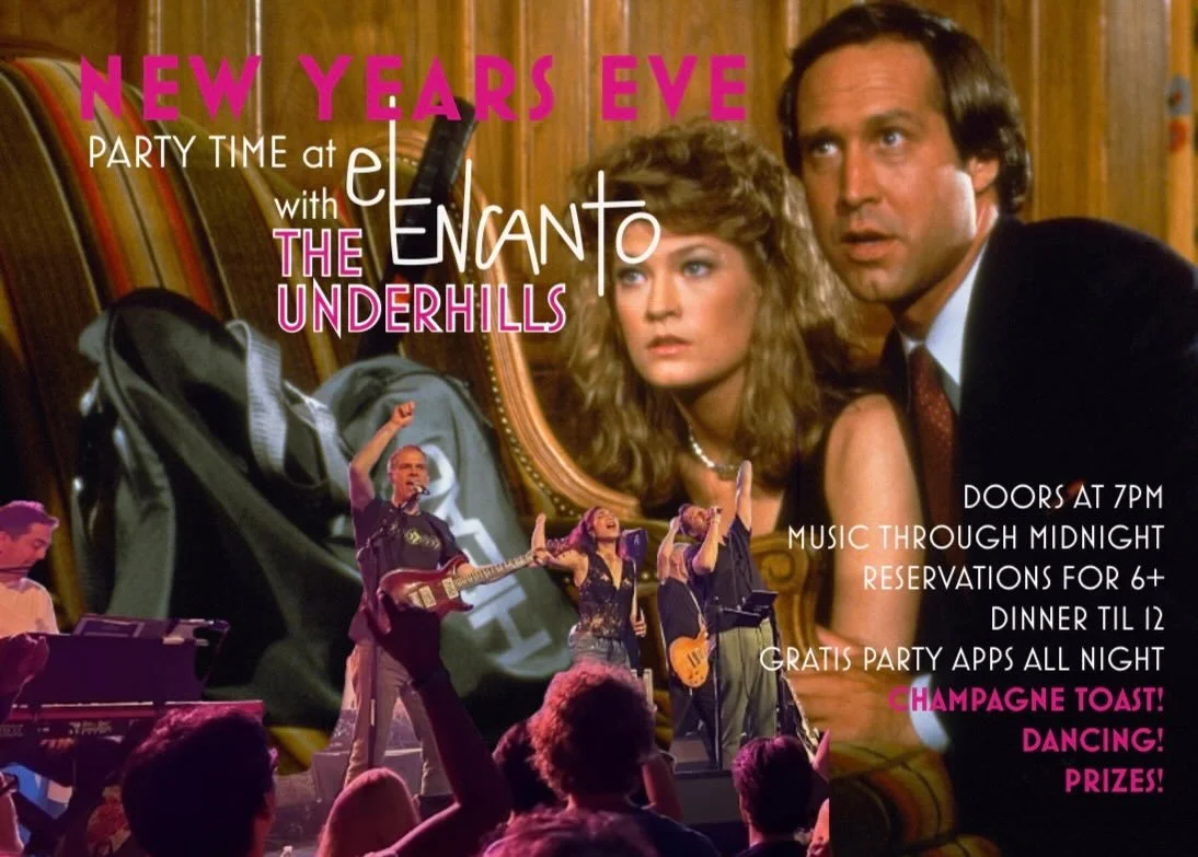 Our NYE party details are locked and loaded. We&rsquo;re so excited to announce that @the_underhills_seattle will be performing at El Encanto!! Doors at 7, music throughout the night, big countdown fun with a champagne toast. We&rsquo;re taking dinne