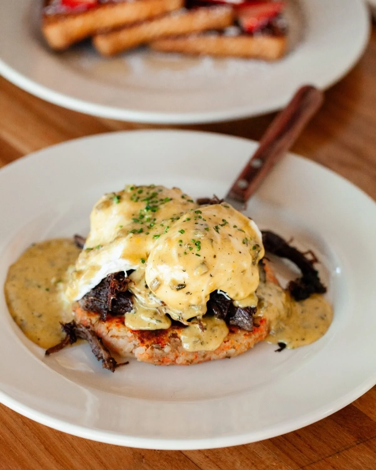 We&rsquo;re looking forward to Mothers Day brunch tomorrow! This Deshebrada (short rib) Benedict with Poblano Hollandaise never disappoints. 

📷 @eatmorecakebycandice