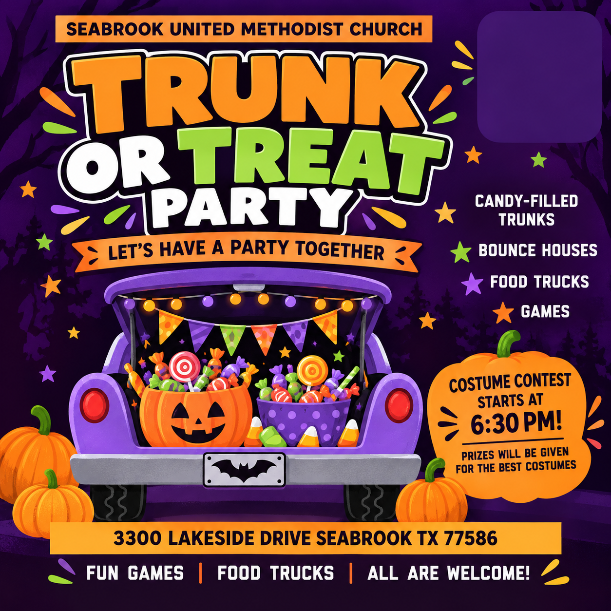 Seabrook United Methodist Church’s Trunk or Treat