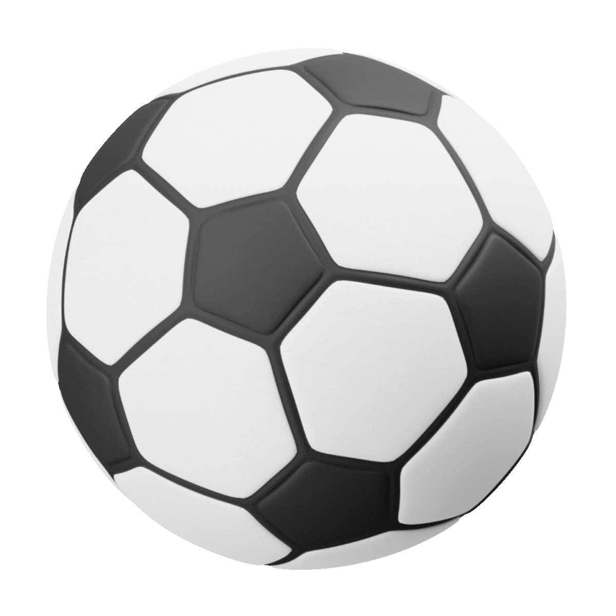 Black and white soccer ball spinning clockwise