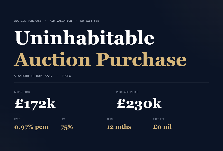 Uninhabitable Auction Purchase, East London