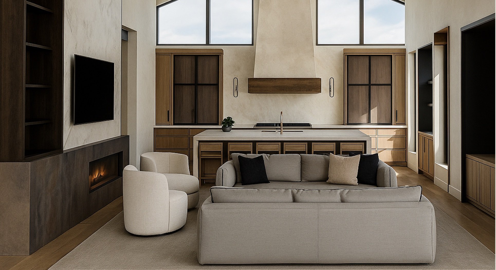 Studio Thomas coming soon no. 067 great room and kitchen rendering