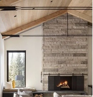 Studio Thomas coming soon no. 070 great room fireplace and ceiling inspirational imagery