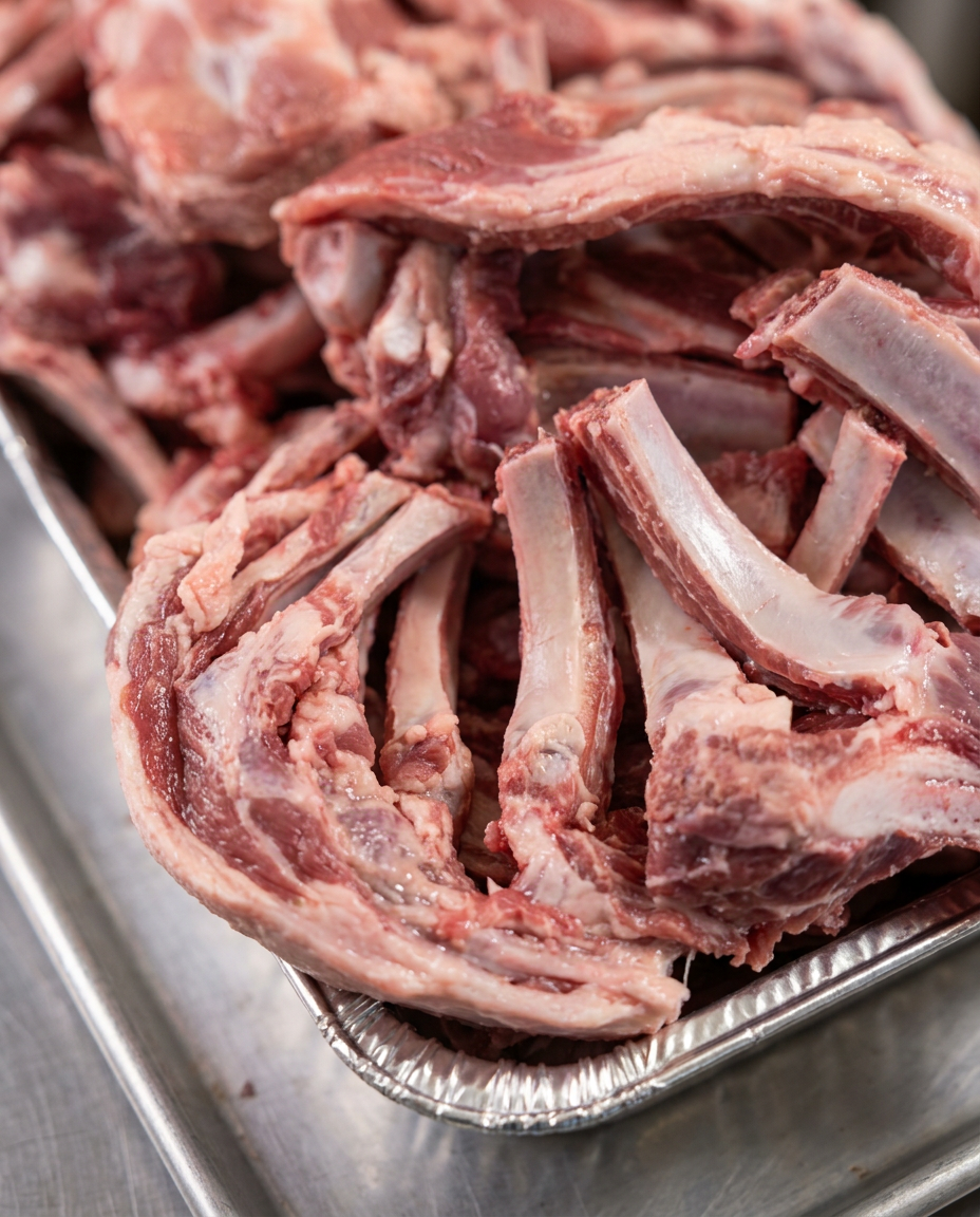 Close-Up FELO Raw Pork Ribs in Foil Tray.png