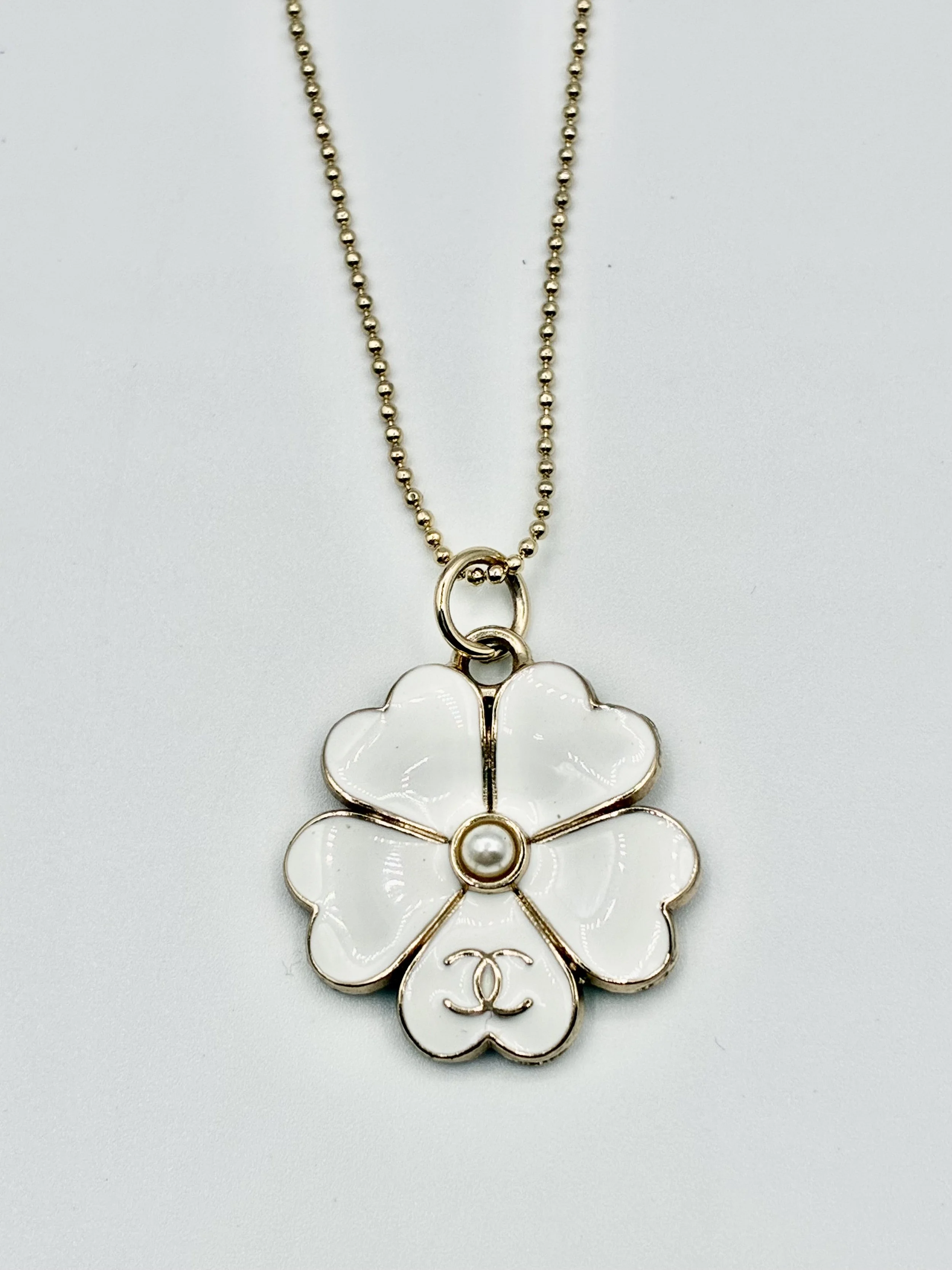 Vintage Chanel Heart Petal Flower Necklace
