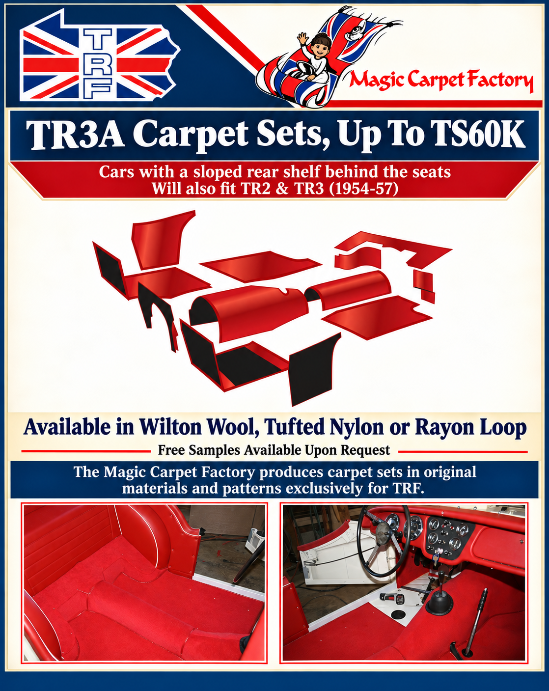 Triumph TR3A Carpet Sets, Up To TS60K