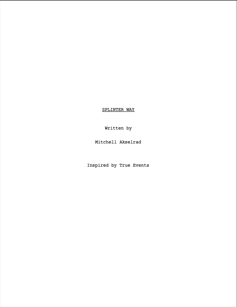 Splinter Way Title page.png