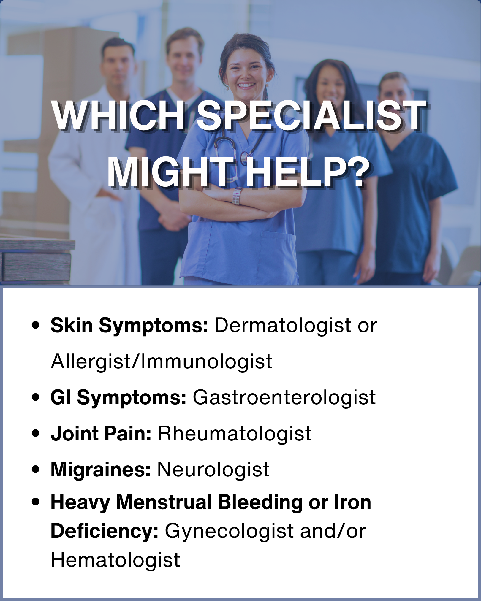 Group of clinician specialists