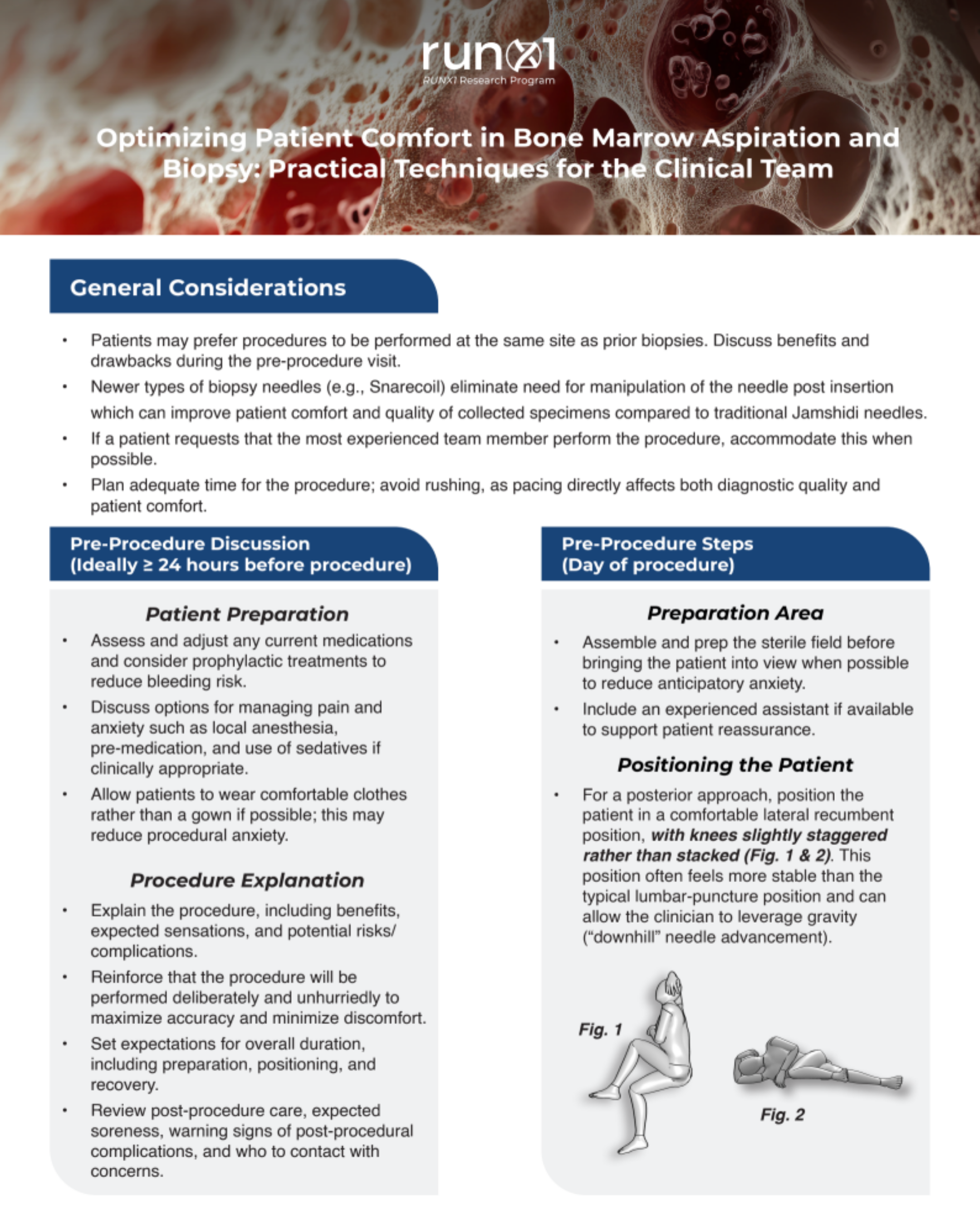 Guide on Optimizing Patient Comfort in Bone Marrow Aspiration and Biopsy: Practical Techniques for the Clinical Team