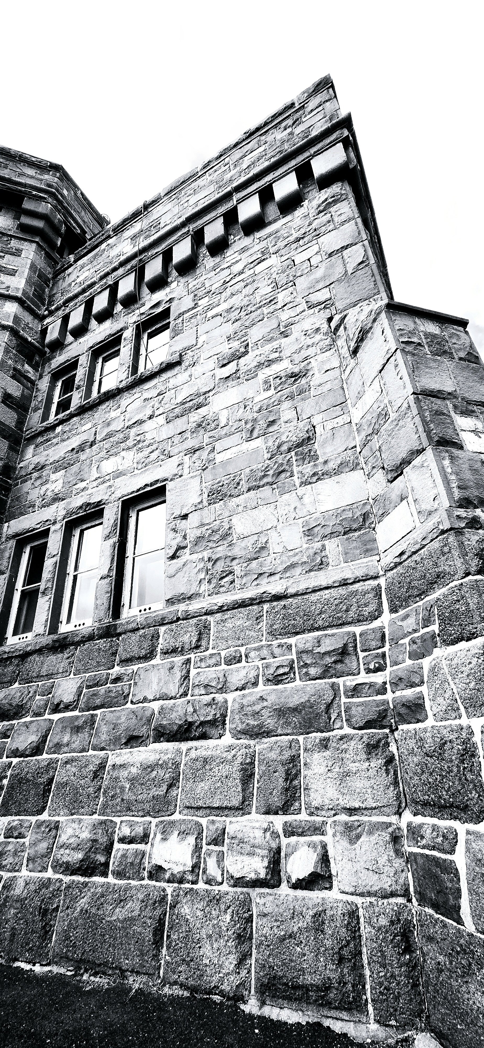 Signal Hill in black and white.