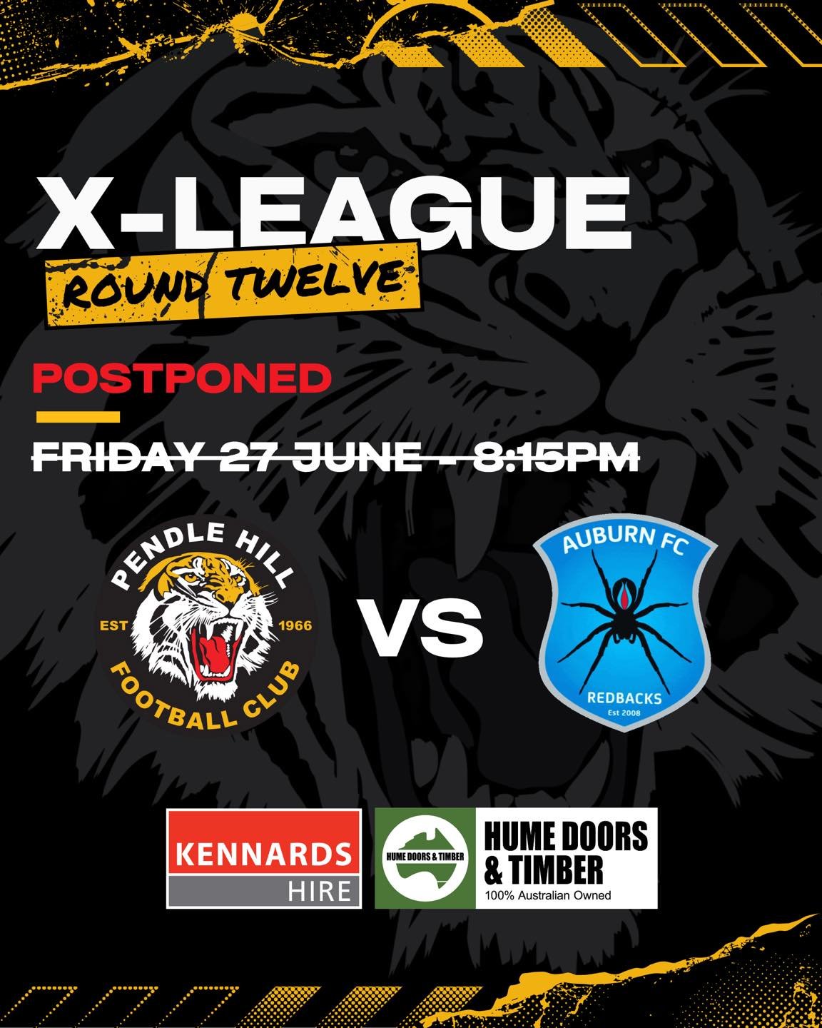 Our match tonight against Auburn FC has been postponed due to unforeseen circumstances. 

We will update when we have more information and a new date and time.