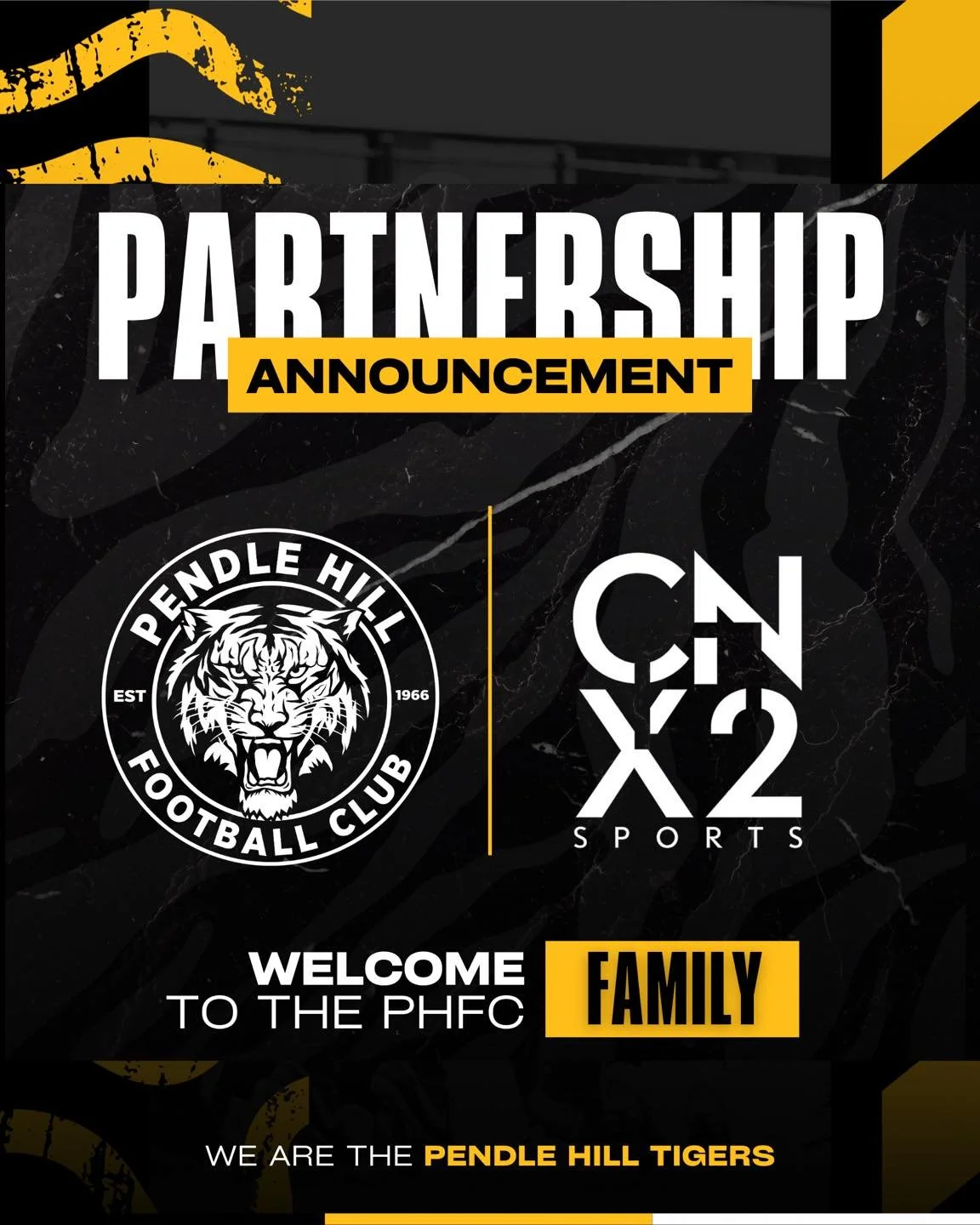 Huge announcement!

Pendle Hill FC is thrilled to bring you another massive announcement!  We have partnered with one of the world's fastest-growing business networks and event agencies in sport, CNX2 Sports!

@cnx2sports is an exclusive membership-b