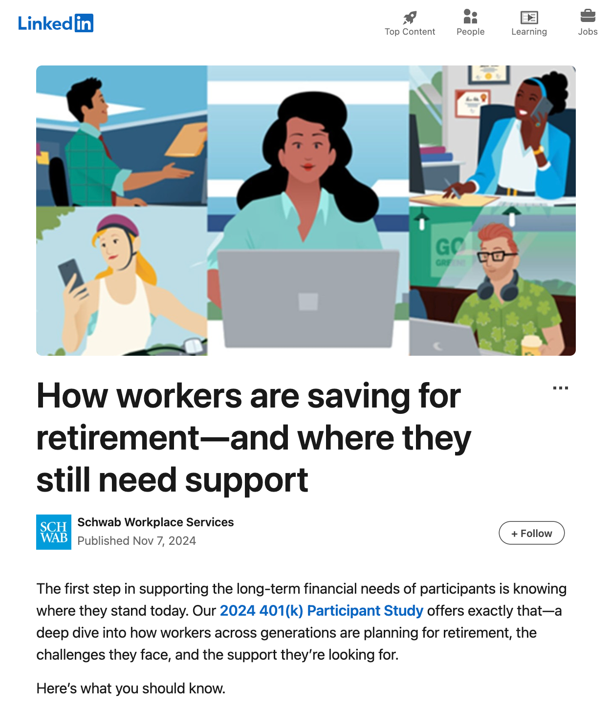 Illustration of employees using laptops, smartphones, and headsets in various work environments, representing remote and office workers.