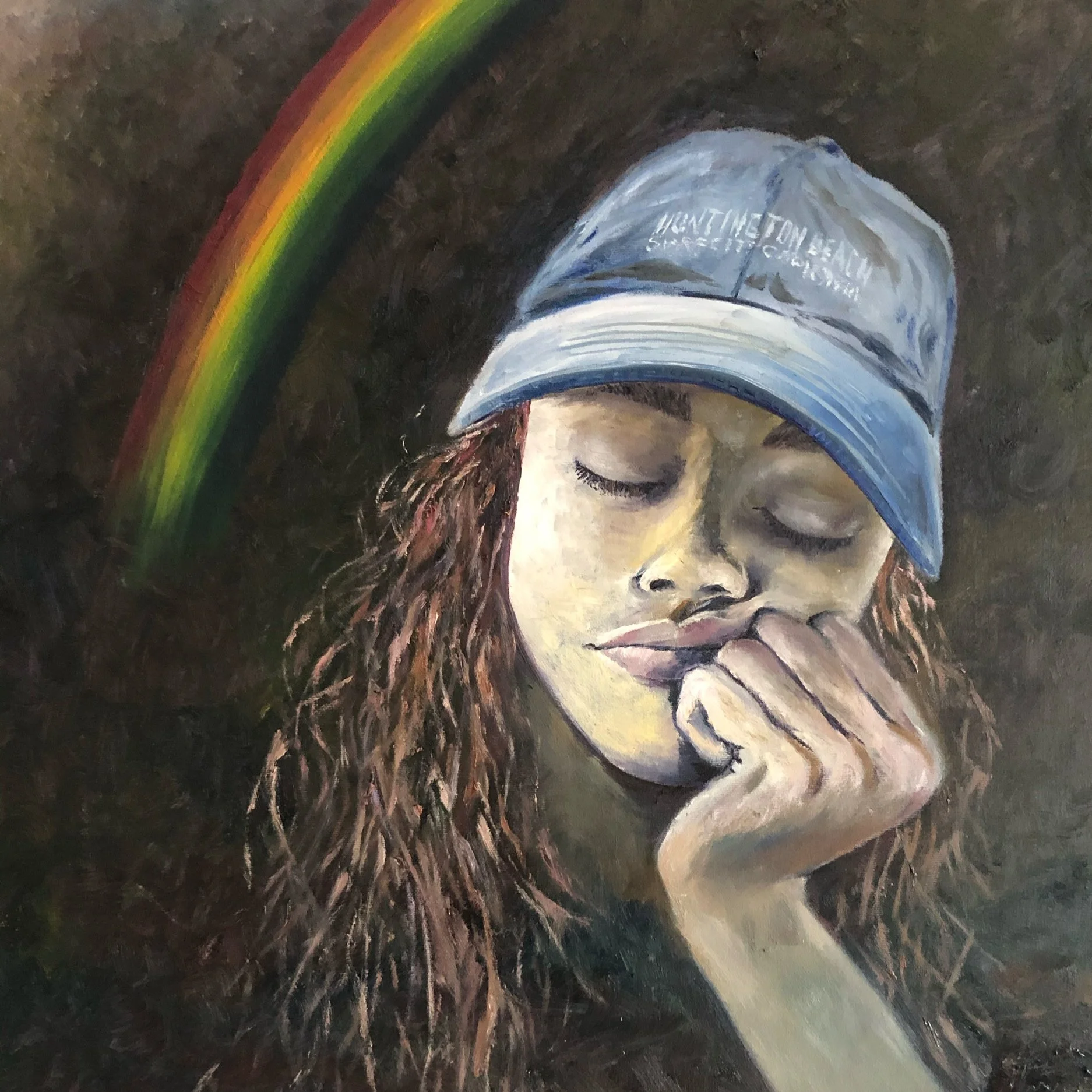 Girl with rainbox portait by Alex Lorieau