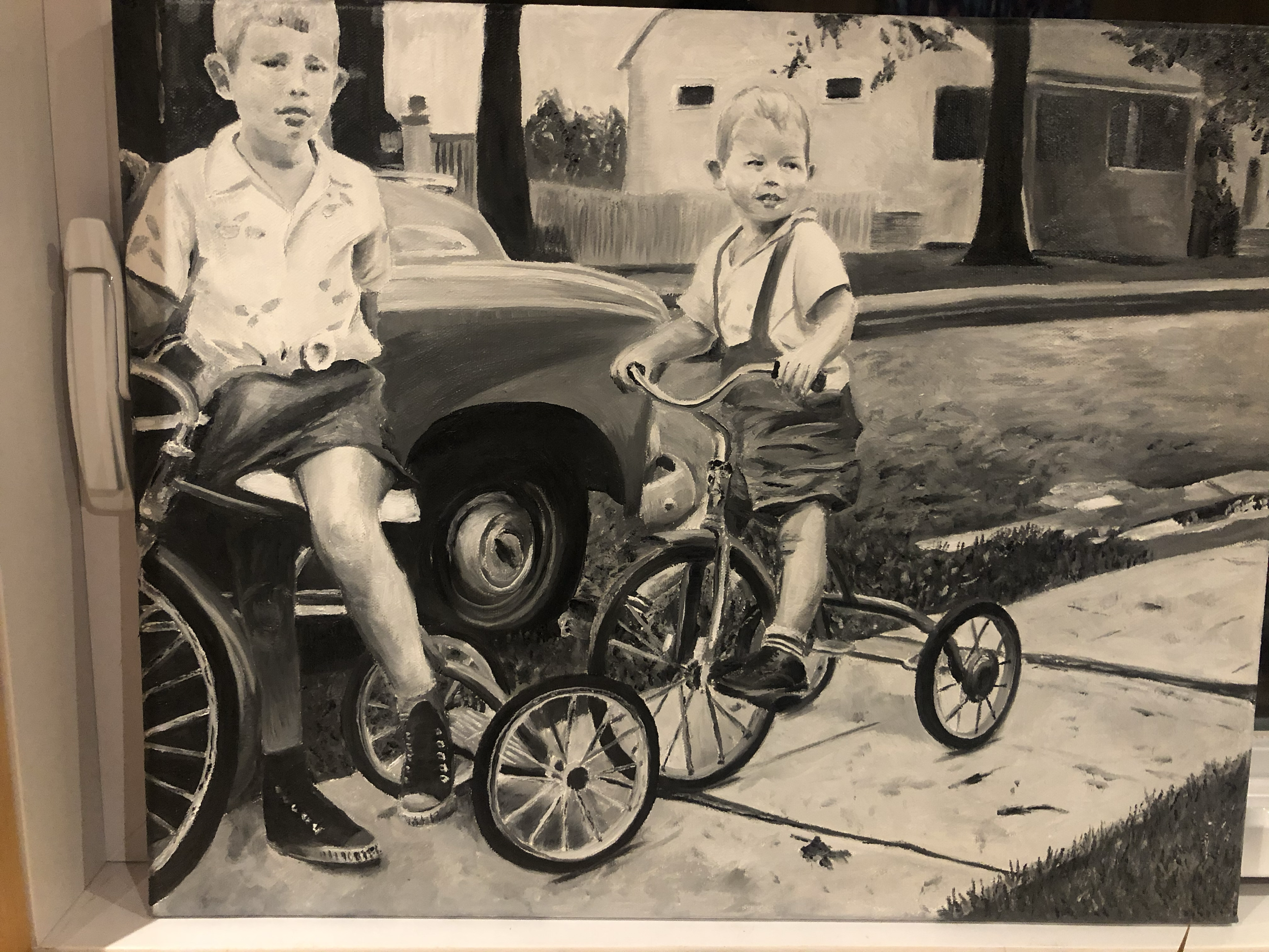 Black and white cycling bros portrait by Alex Lorieau