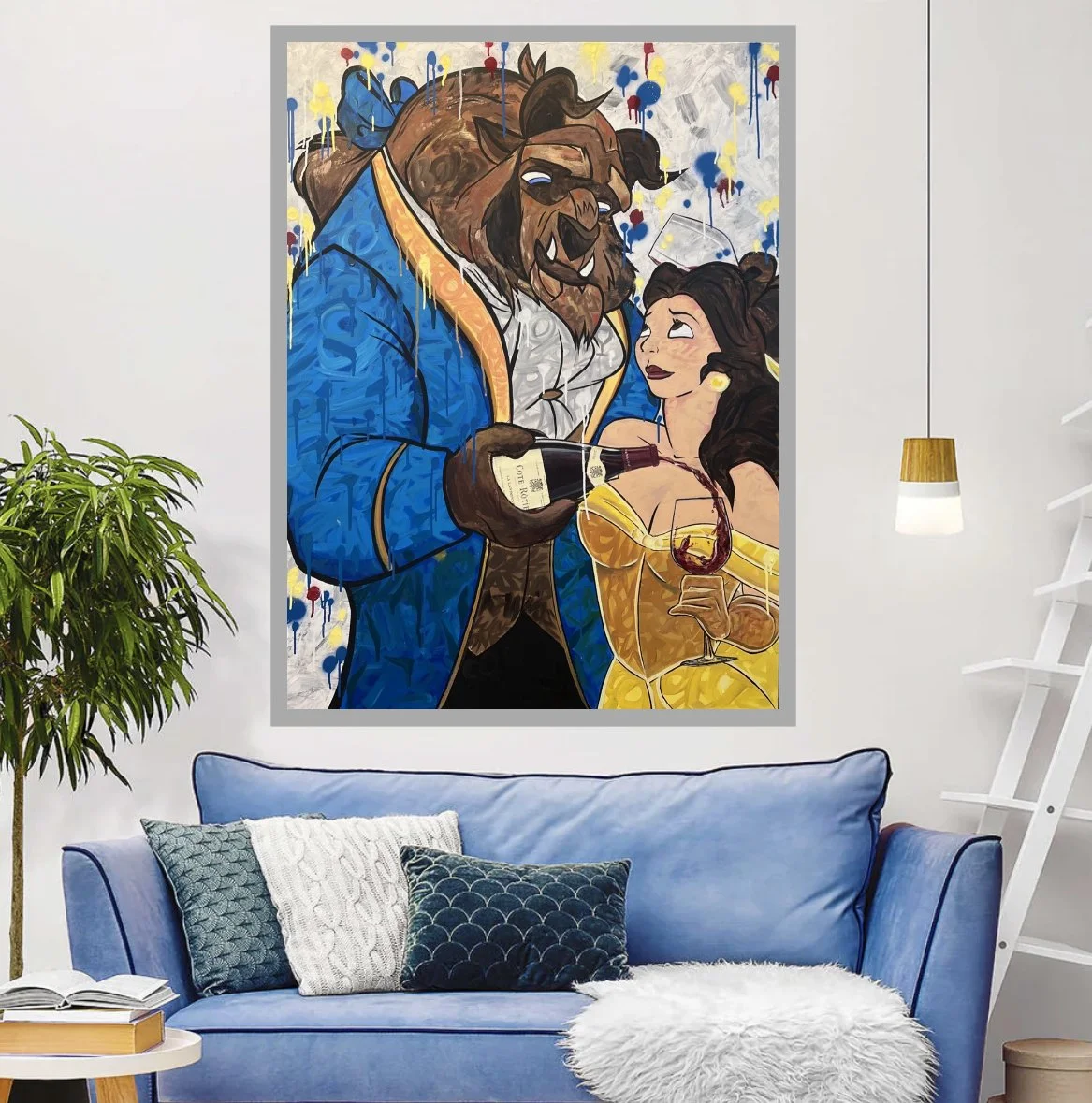 rene rostaing cote rosie rhone wine beauty and the beast pop art by Alex Lorieau