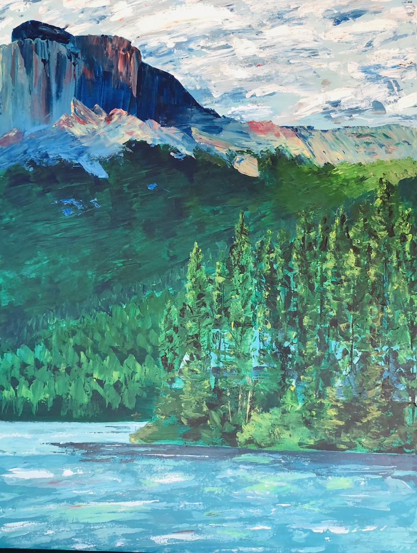 Emerald lake painting canadian landscape by Alex Lorieau