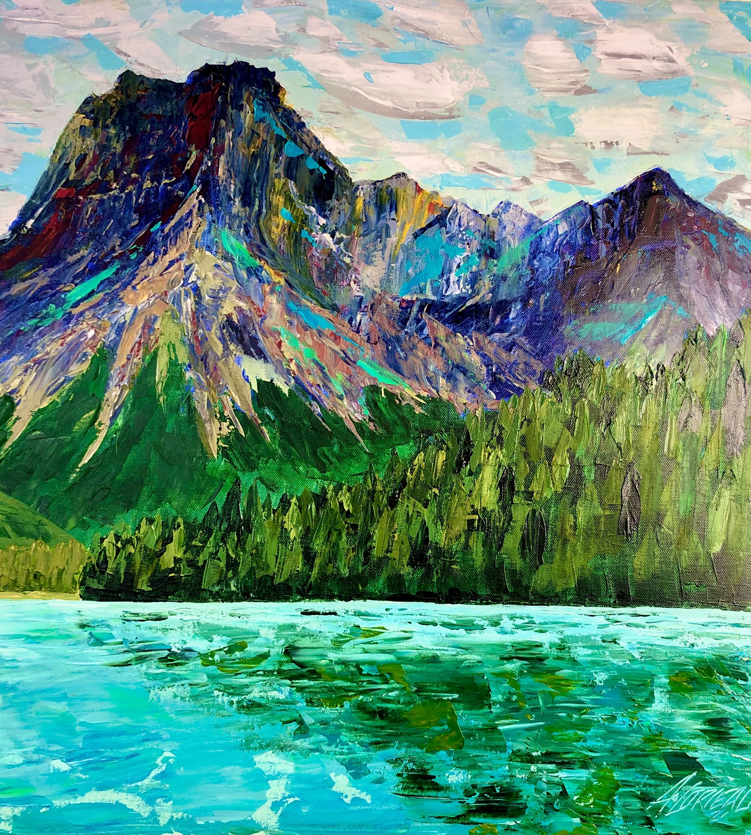 Emerald lake, BC Canadian landscape painting by Alex Lorieau