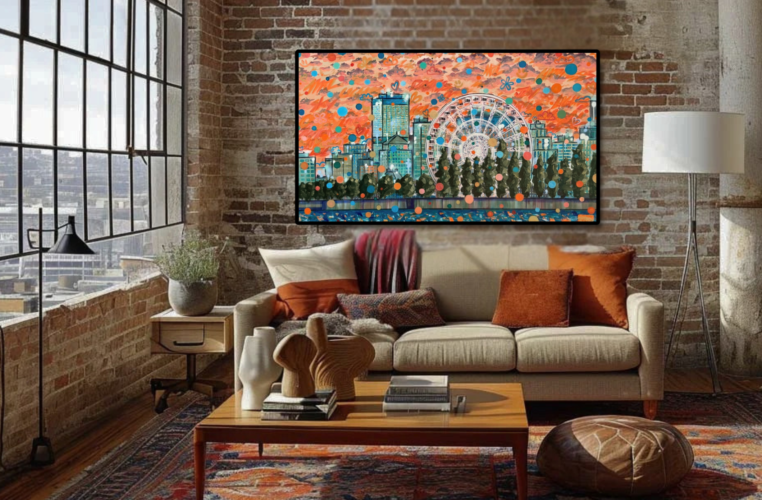 Montreal City Landscape - MTL playground 36x60"