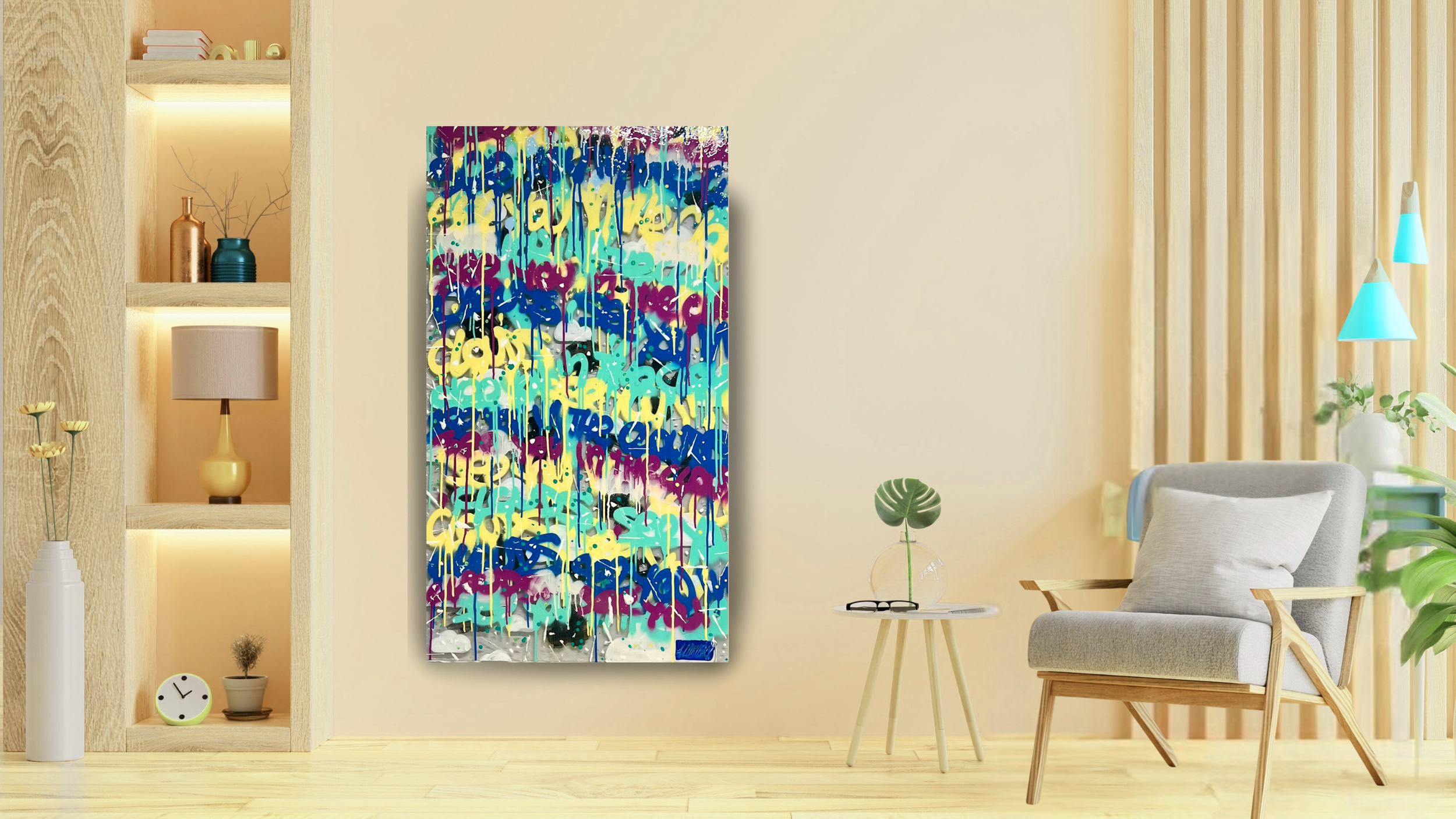 Graffiti painting - hidden poetry series acrylic on plexiglass.