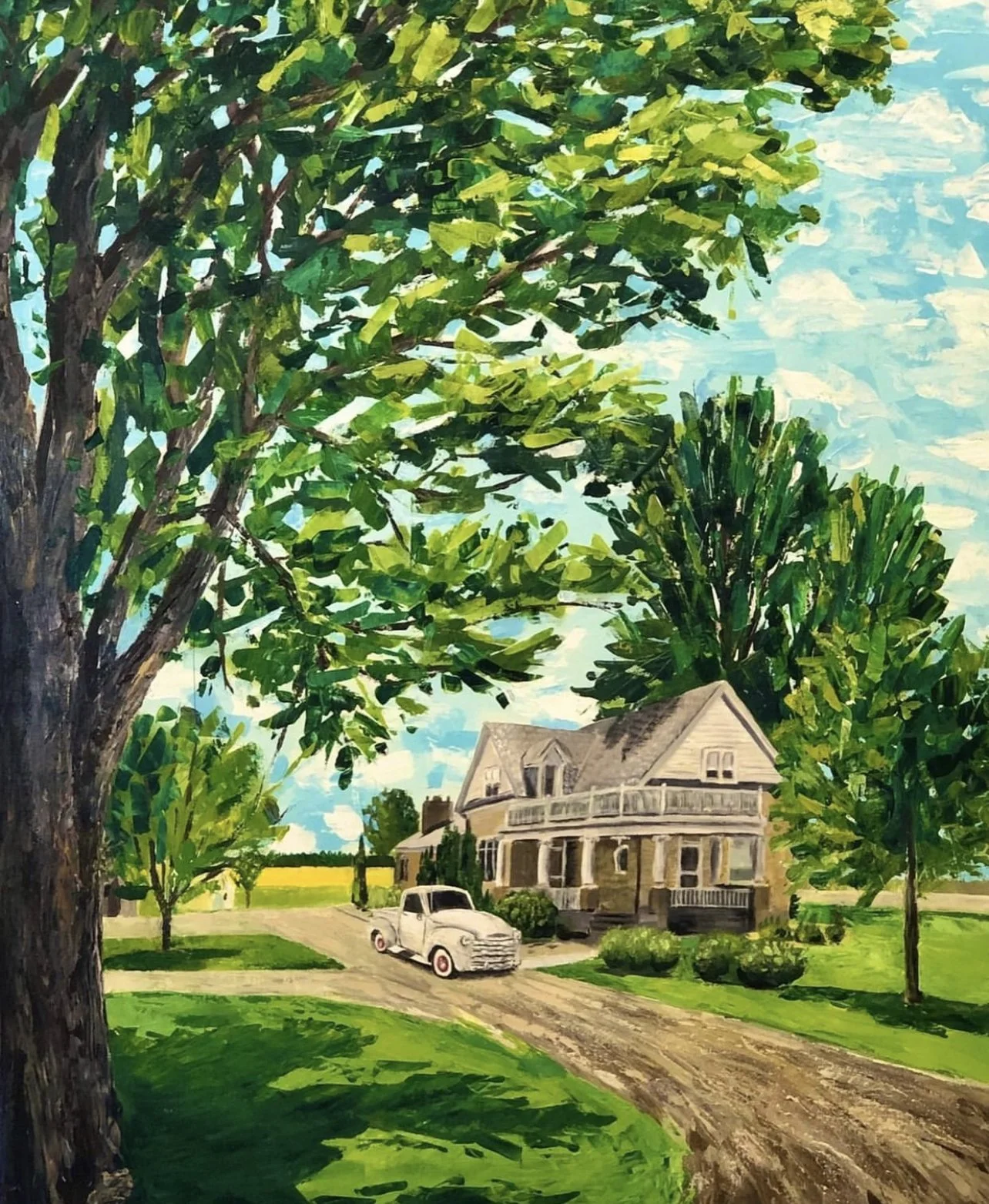 Canadian famrhouse painting by Alex Lorieau
