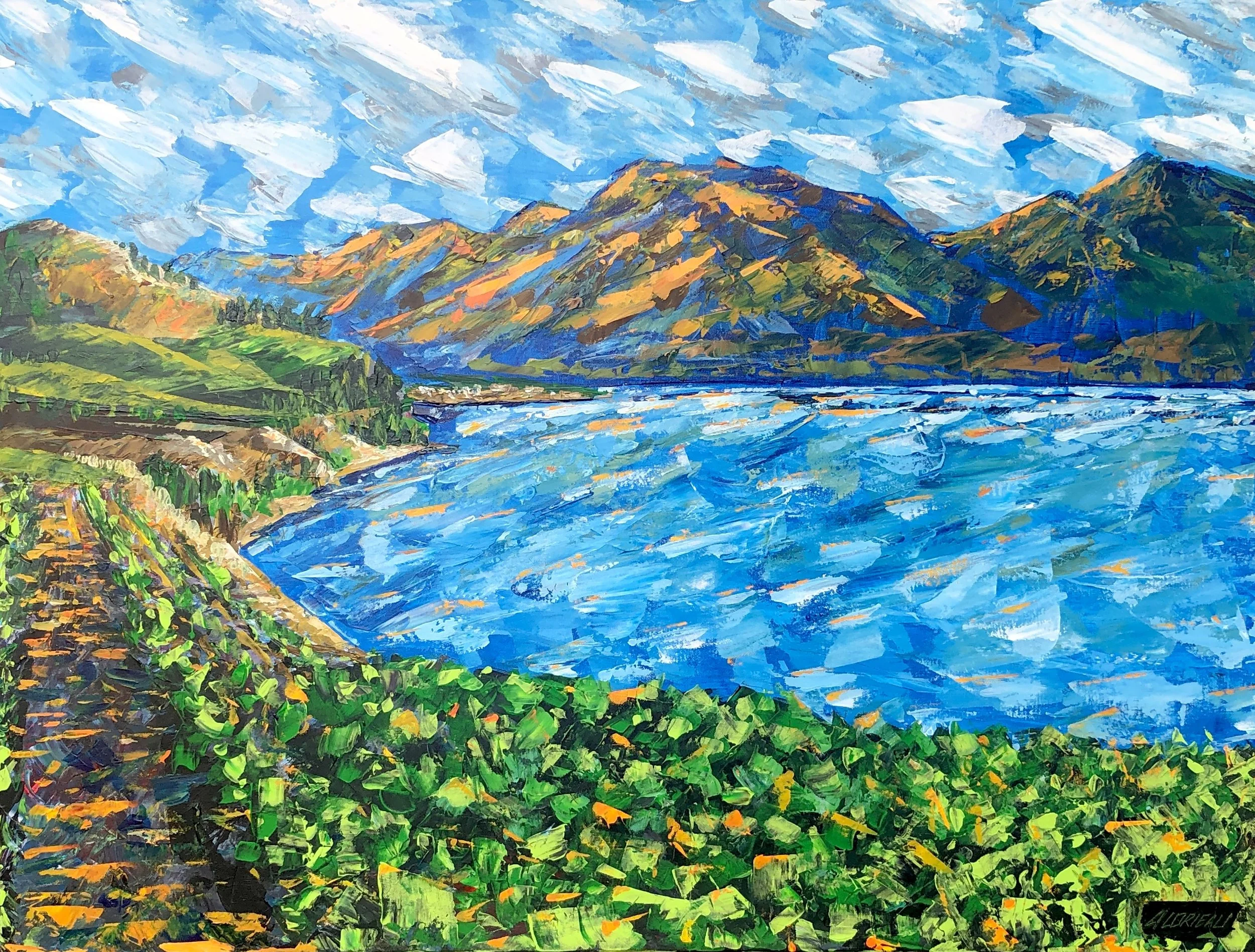 Naramata, Okanagan, Kelowna British Columbia landscape painting by Alex Lorieau