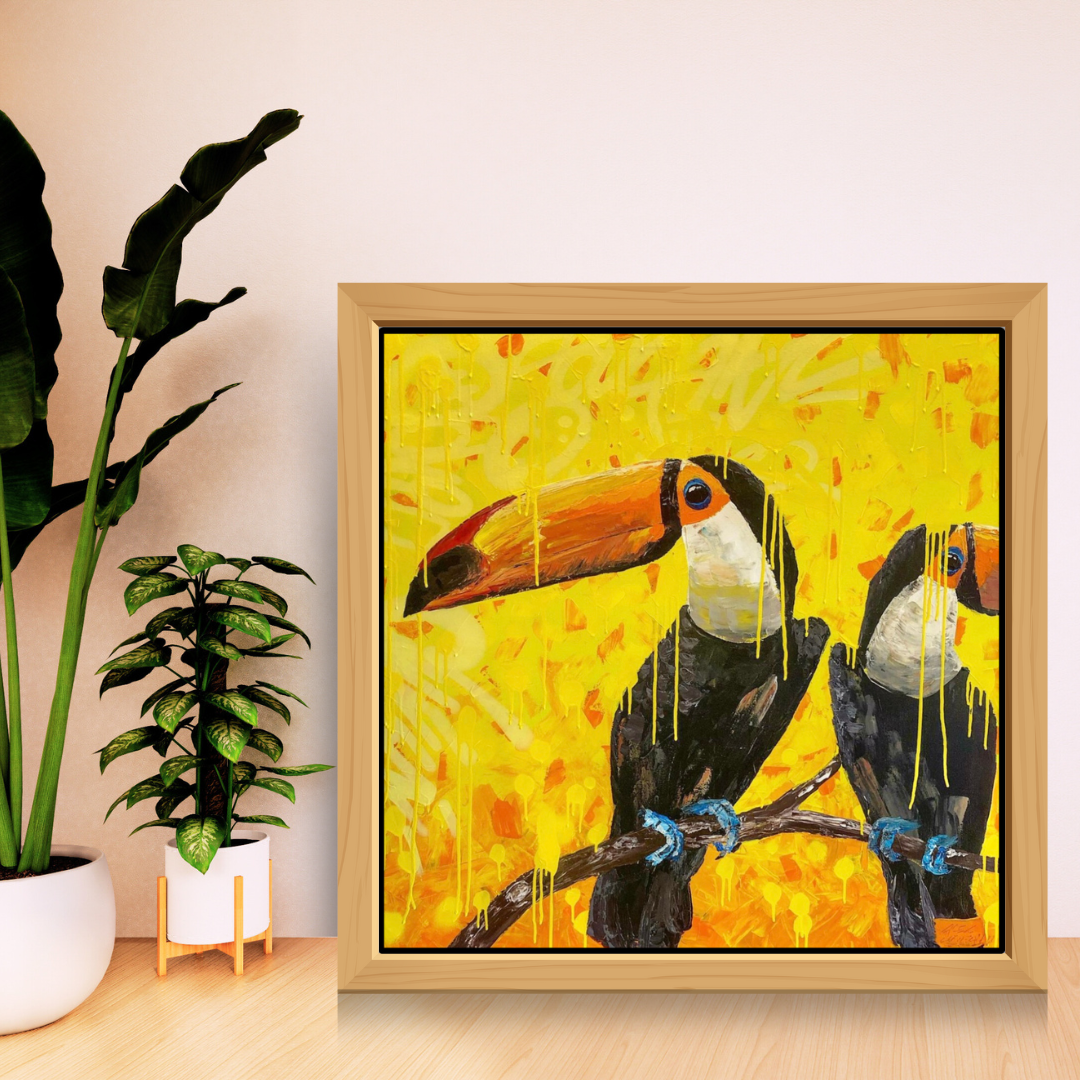 "2 Toucans" original artwork 36x36"
