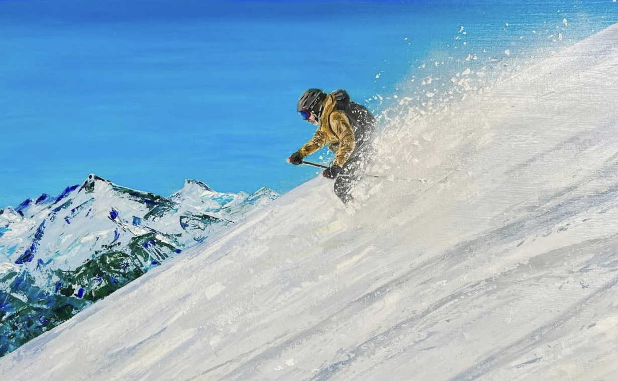 Mountain Slalom skier portait by Alex Lorieau 