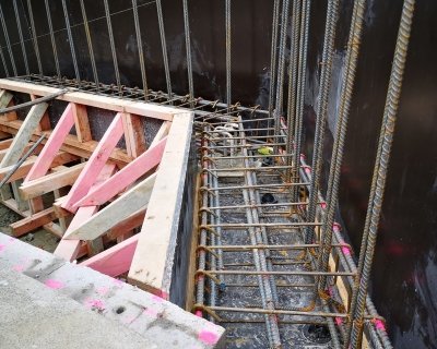 Formwork prior to concrete pour on an Oxen work site in Auckland