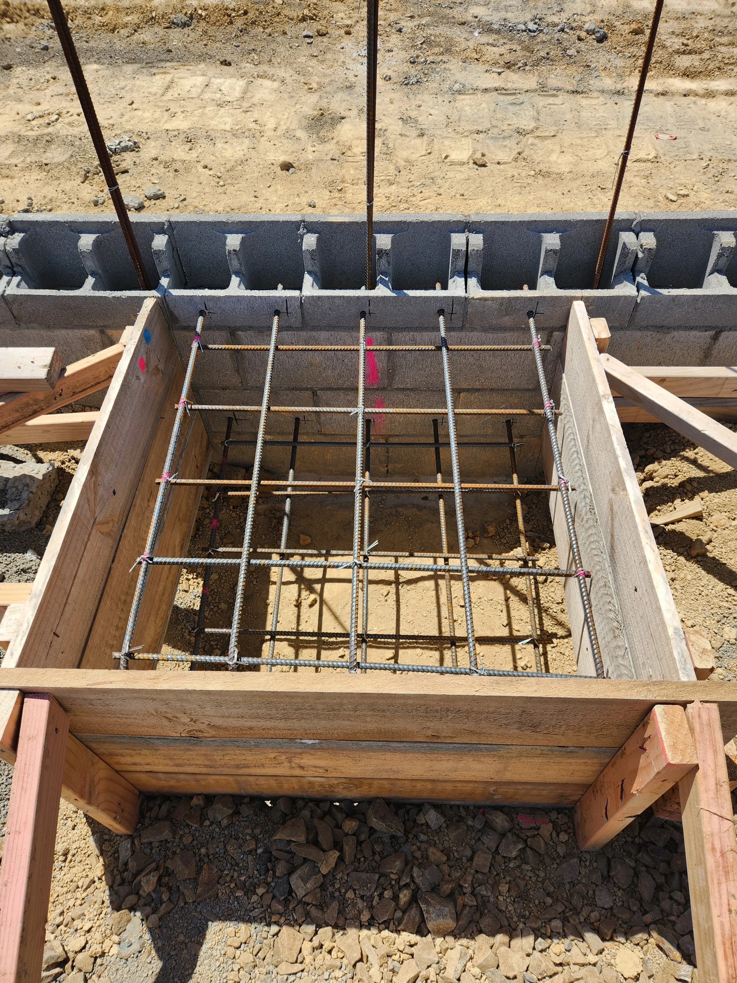 formwork for a footing for a concrete slab thickening