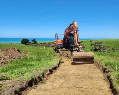 driveway construction on Auckland residential earthworks site run by Oxen limited