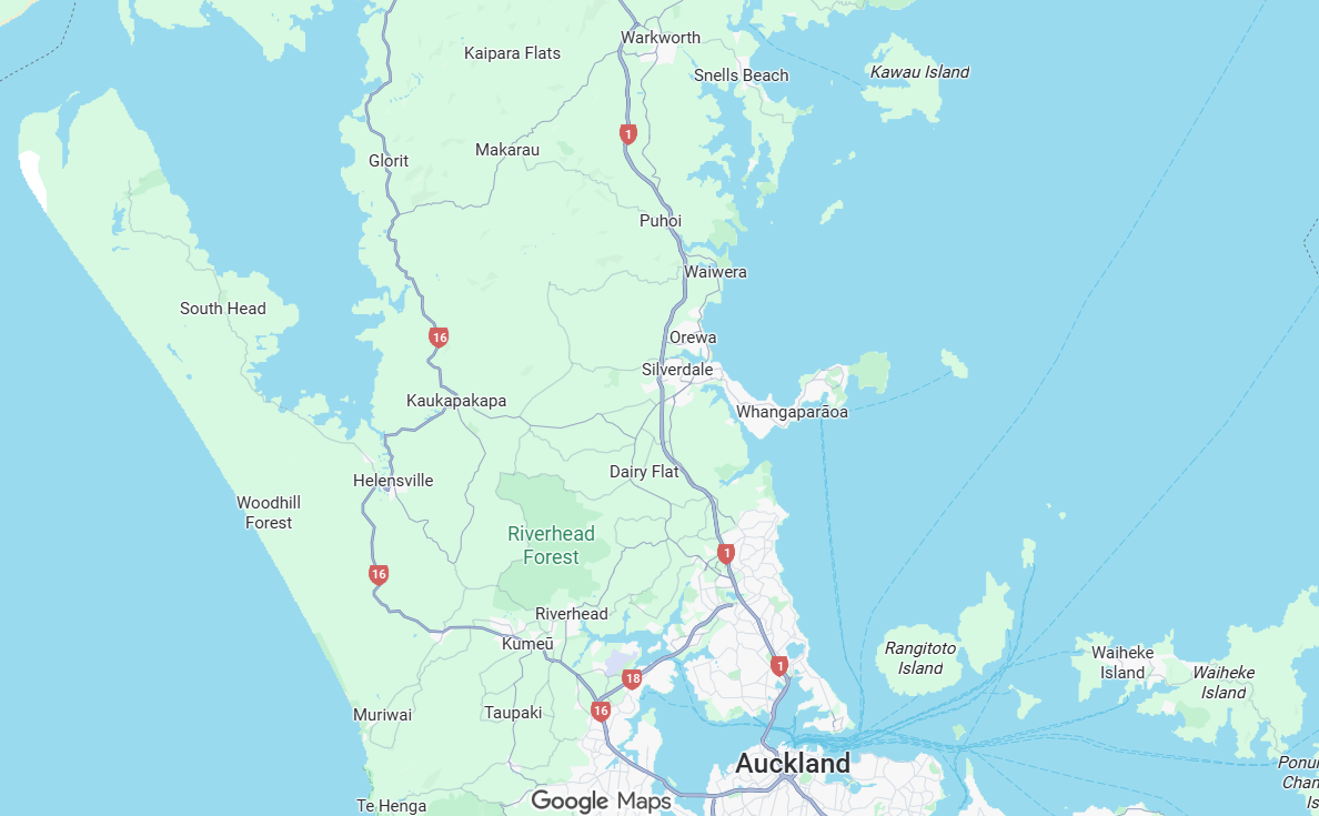 map of the auckland region