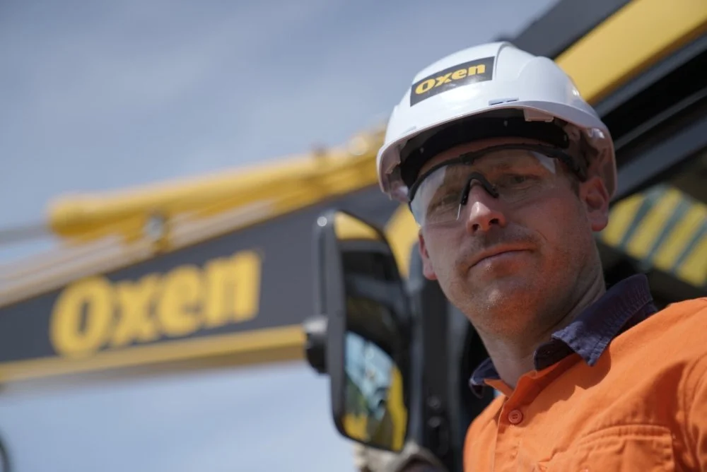 Jon Brown on Oxen excavator on residential earthworks project