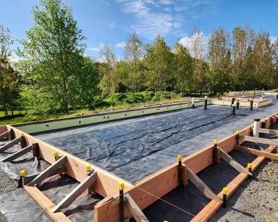 Rib raft slab preparation in progress by Oxen in Auckland