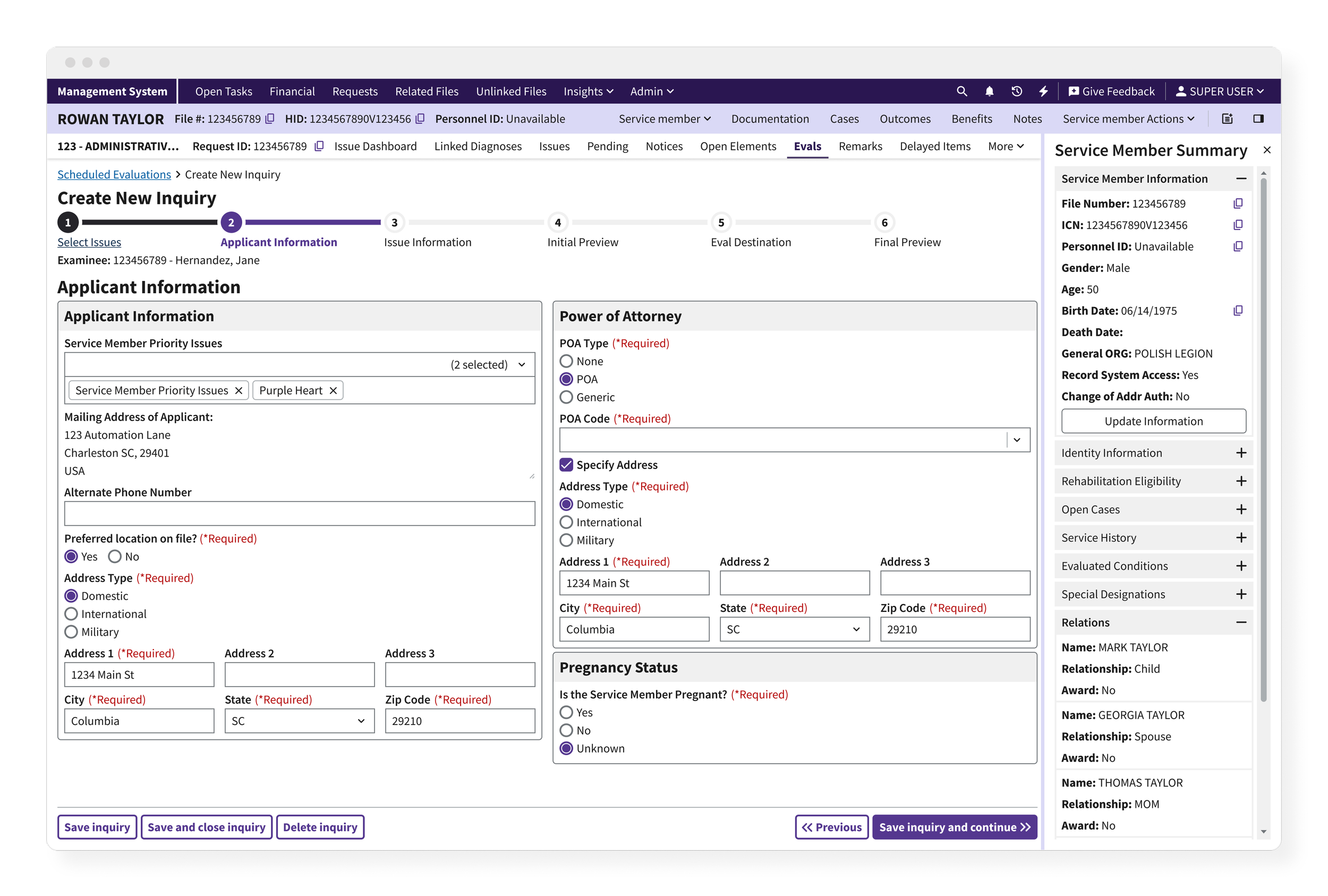 03-Scheduled Evaluations-Create New request-claim information.png