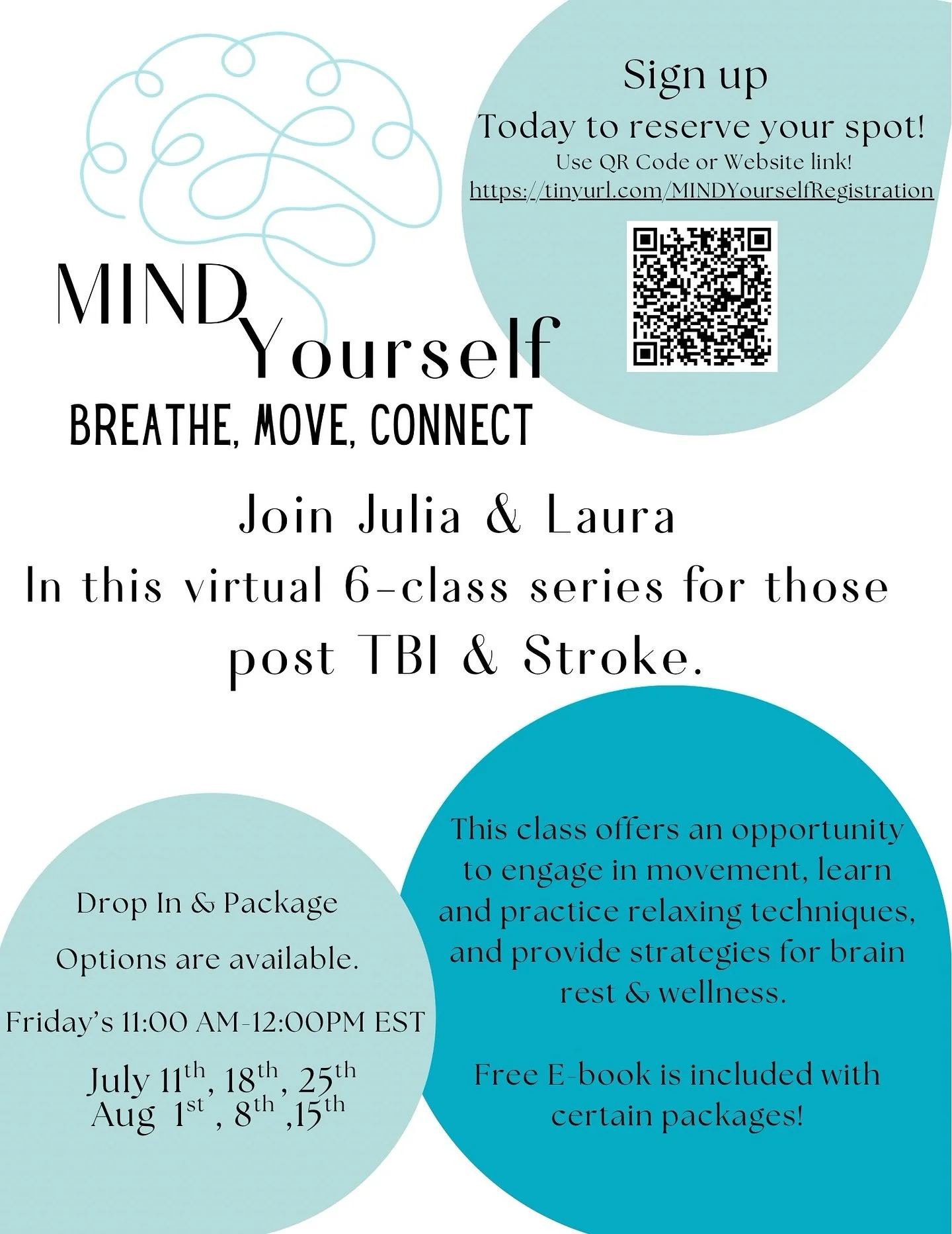 🧠 Calling all Brain Injury Survivors (including stroke survivors)! 🧠 

MIND Yourself is a virtual group specifically curated to support YOU and create a community for shared experiences. 

We will explore ways to manage stress, find purpose, build 