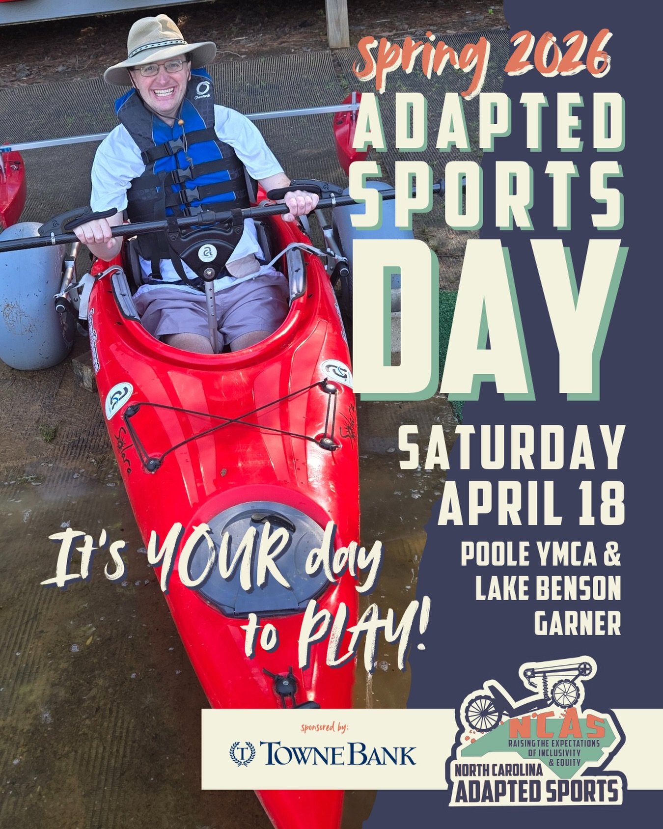 Did you know there is a whole world of opportunities for people with disabilities to play sports and be active right here in the Triangle?
Come out and experience it for yourself at

SPRING ADAPTED SPORTS DAY
Saturday, April 18,  10am - 2pm 
@PooleFa
