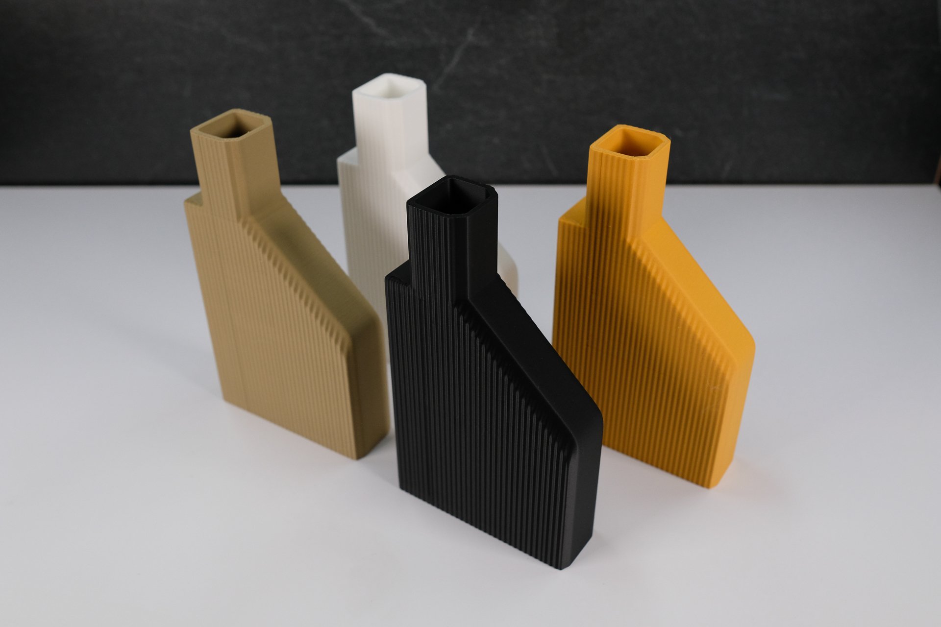 Ribbed Slanted Vase