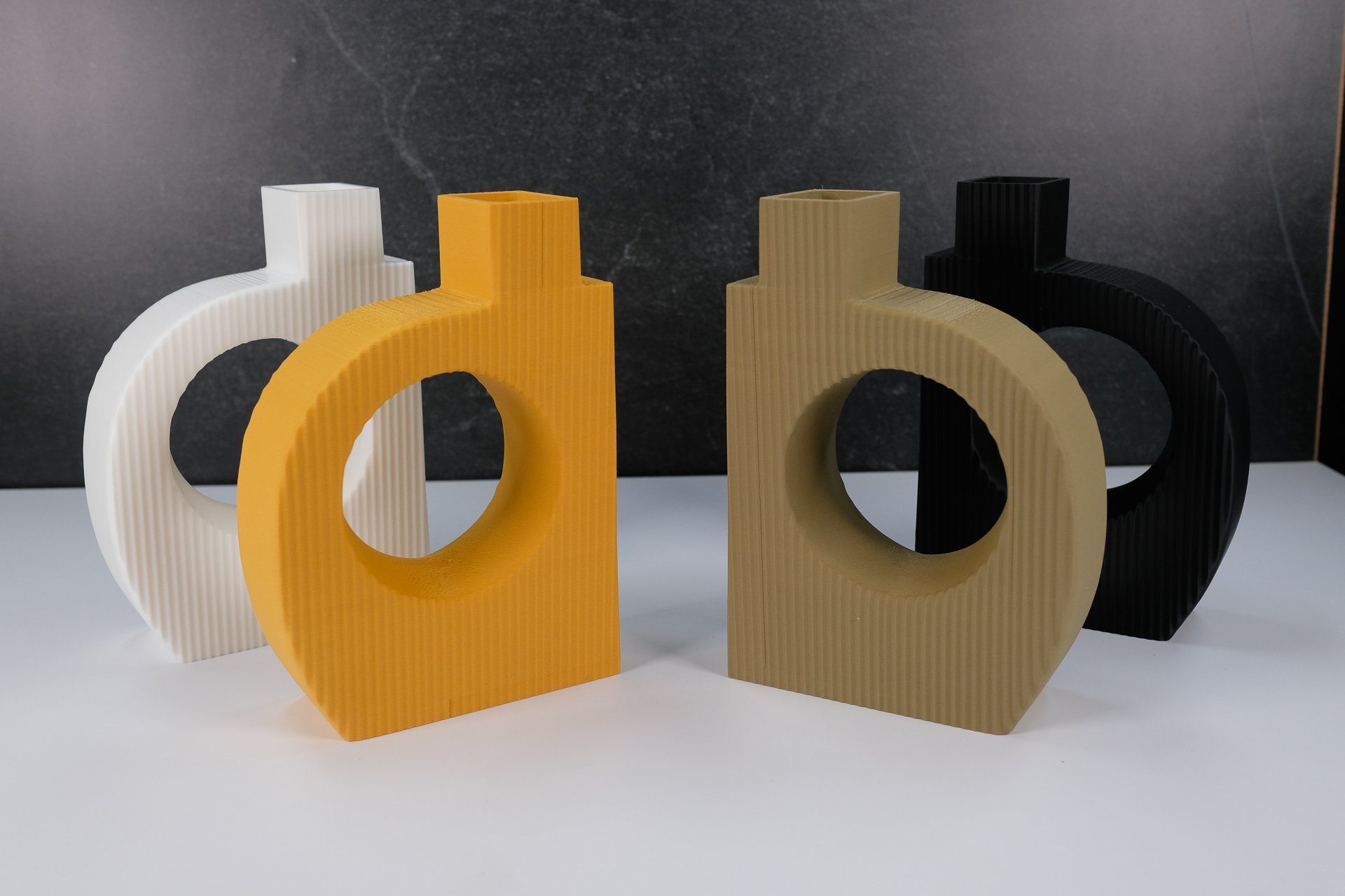 Ribbed Round Geometry Vase