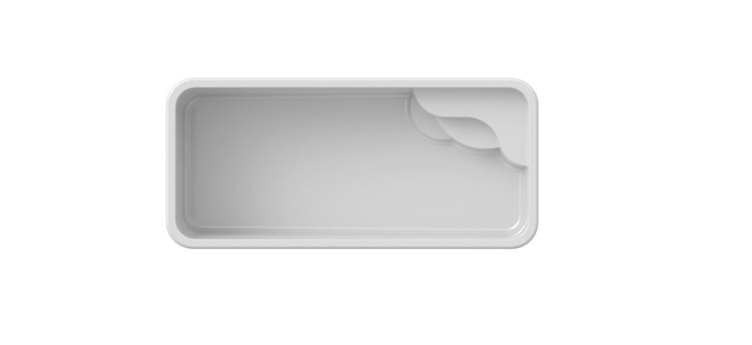 LAMBDA fiberglass pool shape, top view
