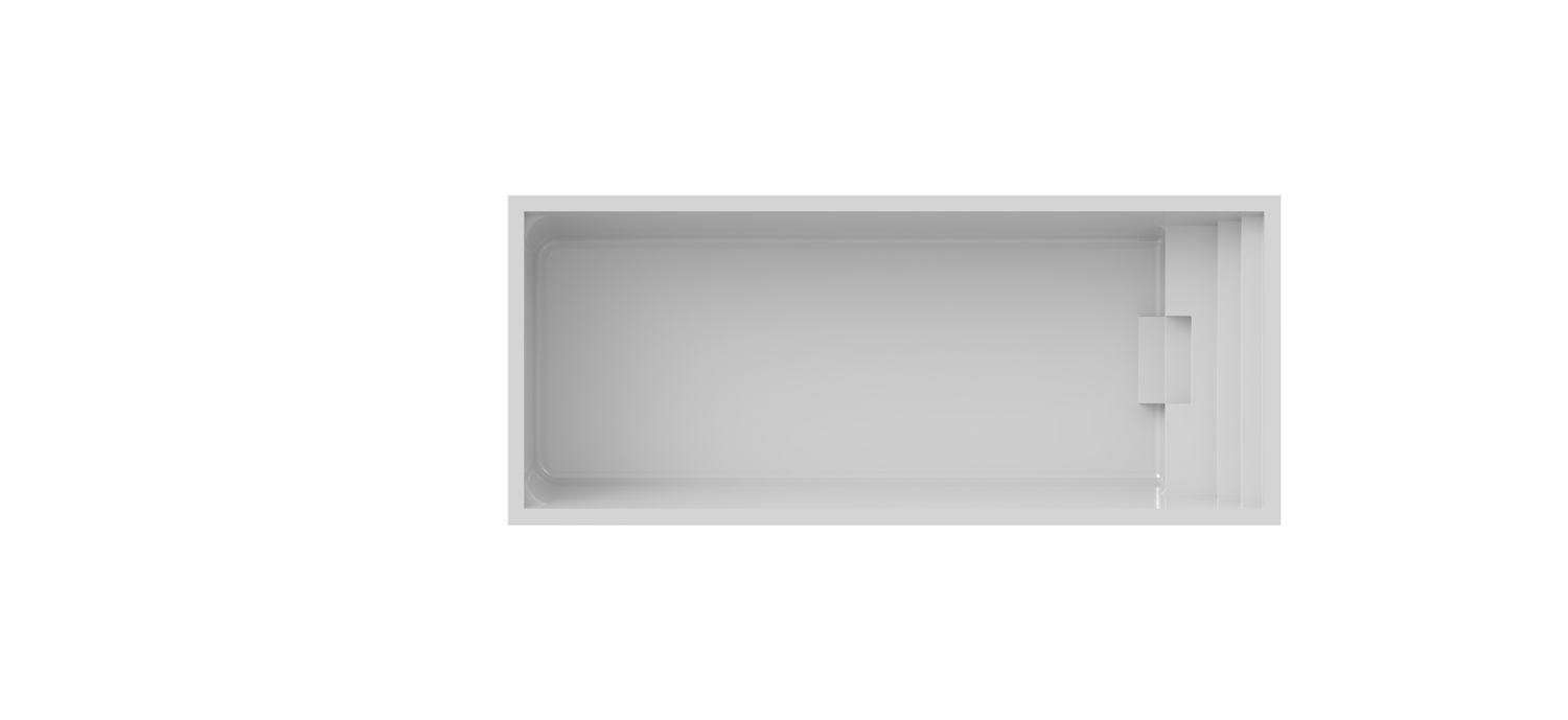 P-27 fiberglass pool shape, top view