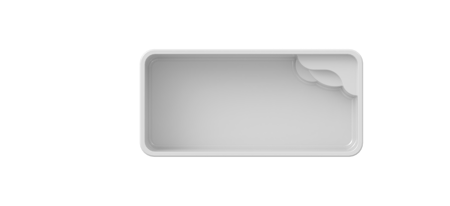 EPSILON fiberglass pool shape, top view