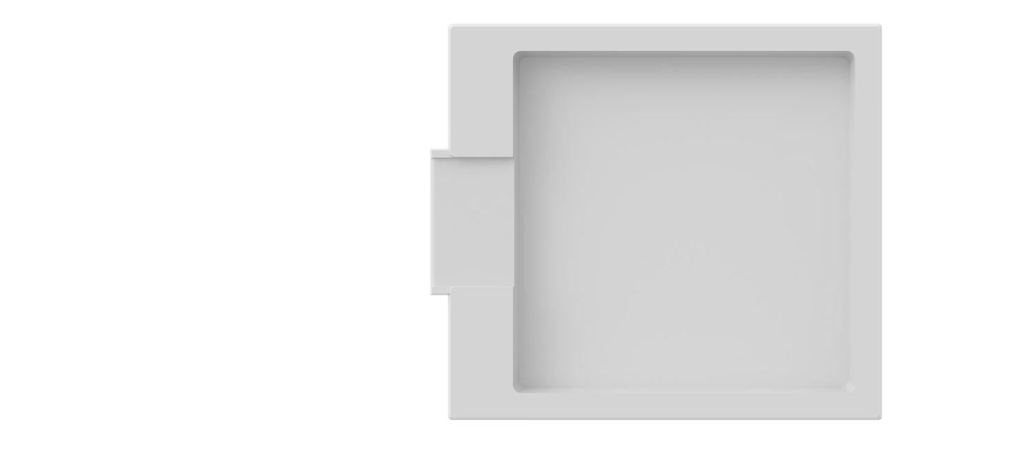 SQUARE DECK fiberglass pool shape, top view