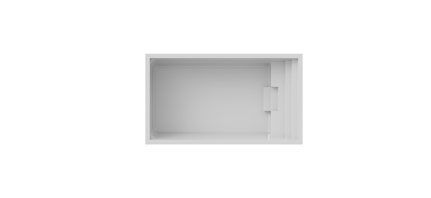 P-20 fiberglass pool shape, top view