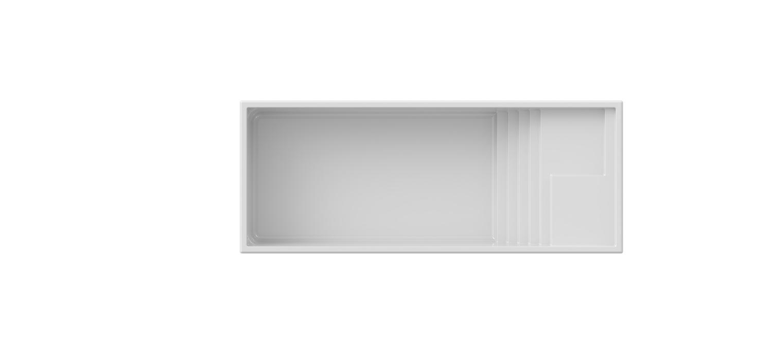 LIBRA fiberglass pool shape, top view