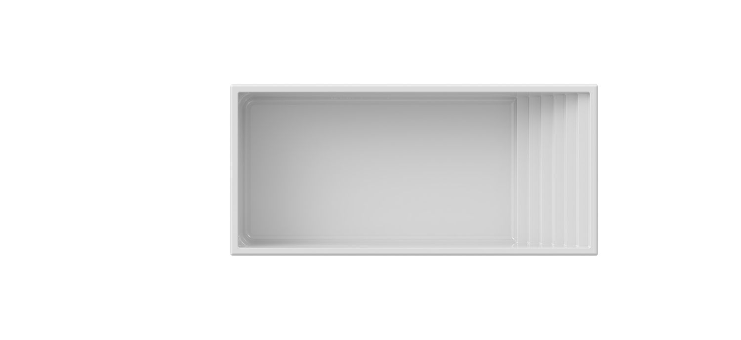 DELTA fiberglass pool shape, top view