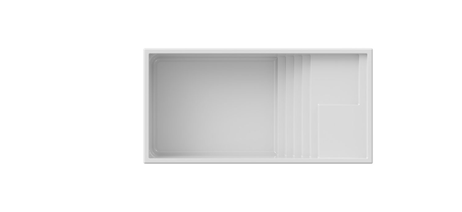 BETHA fiberglass pool shape, top view